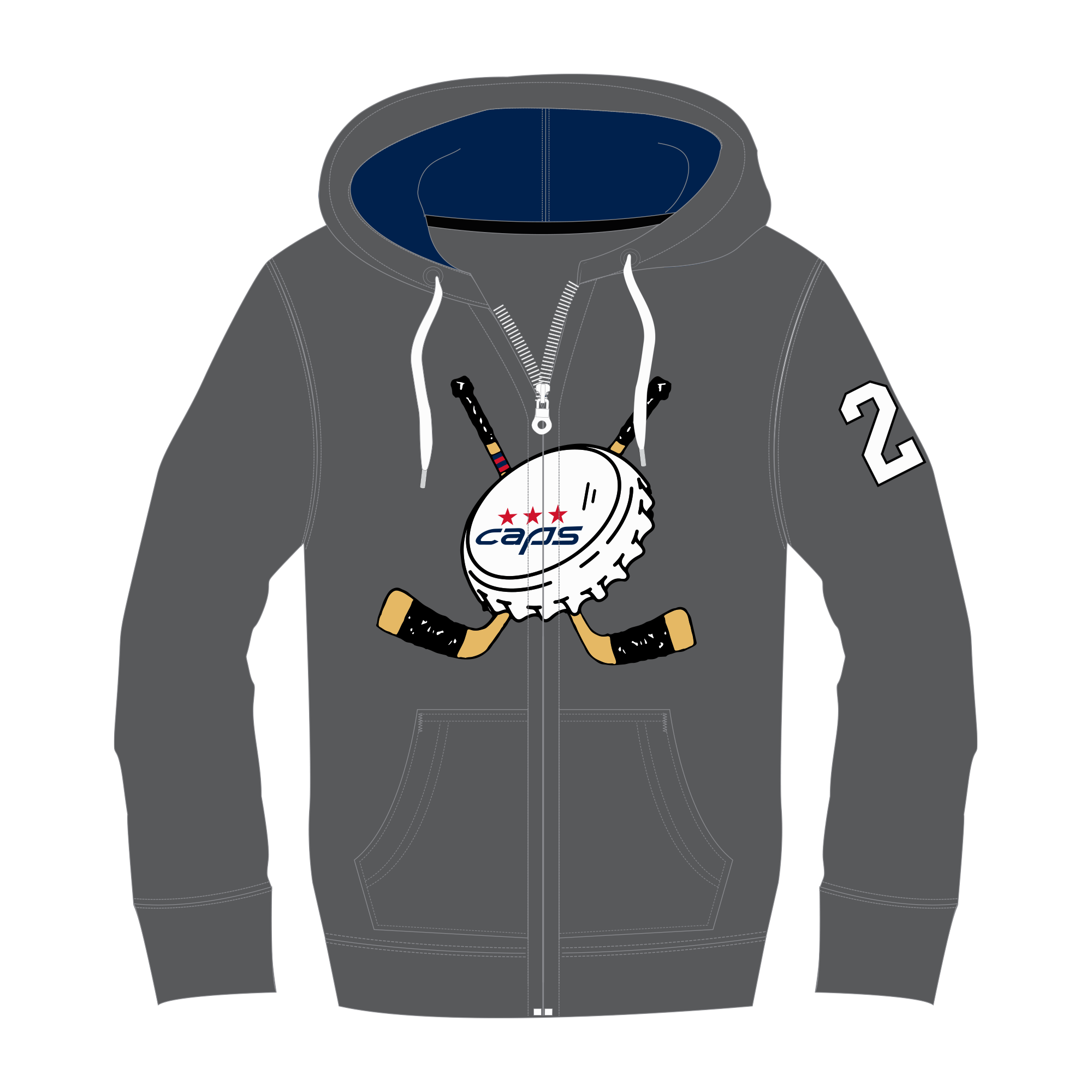 Caps Sublimated Zip Hoodie