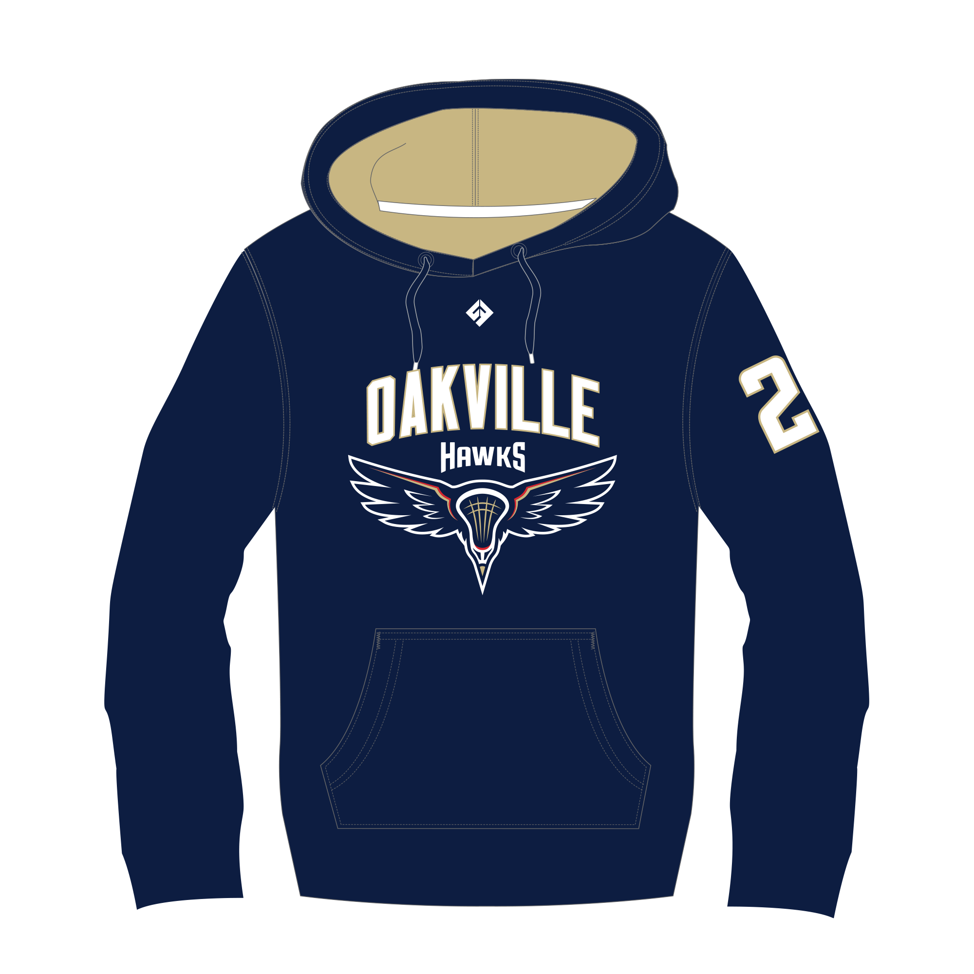 Oakville Hawks - UcFit French Terry Hoodie.