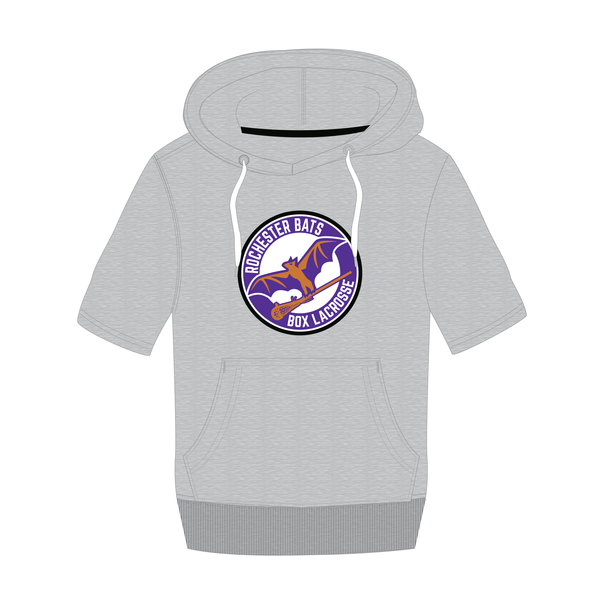 Rochester Bats Short Sleeve Hoodies - UcFit Fleece Hoodie.