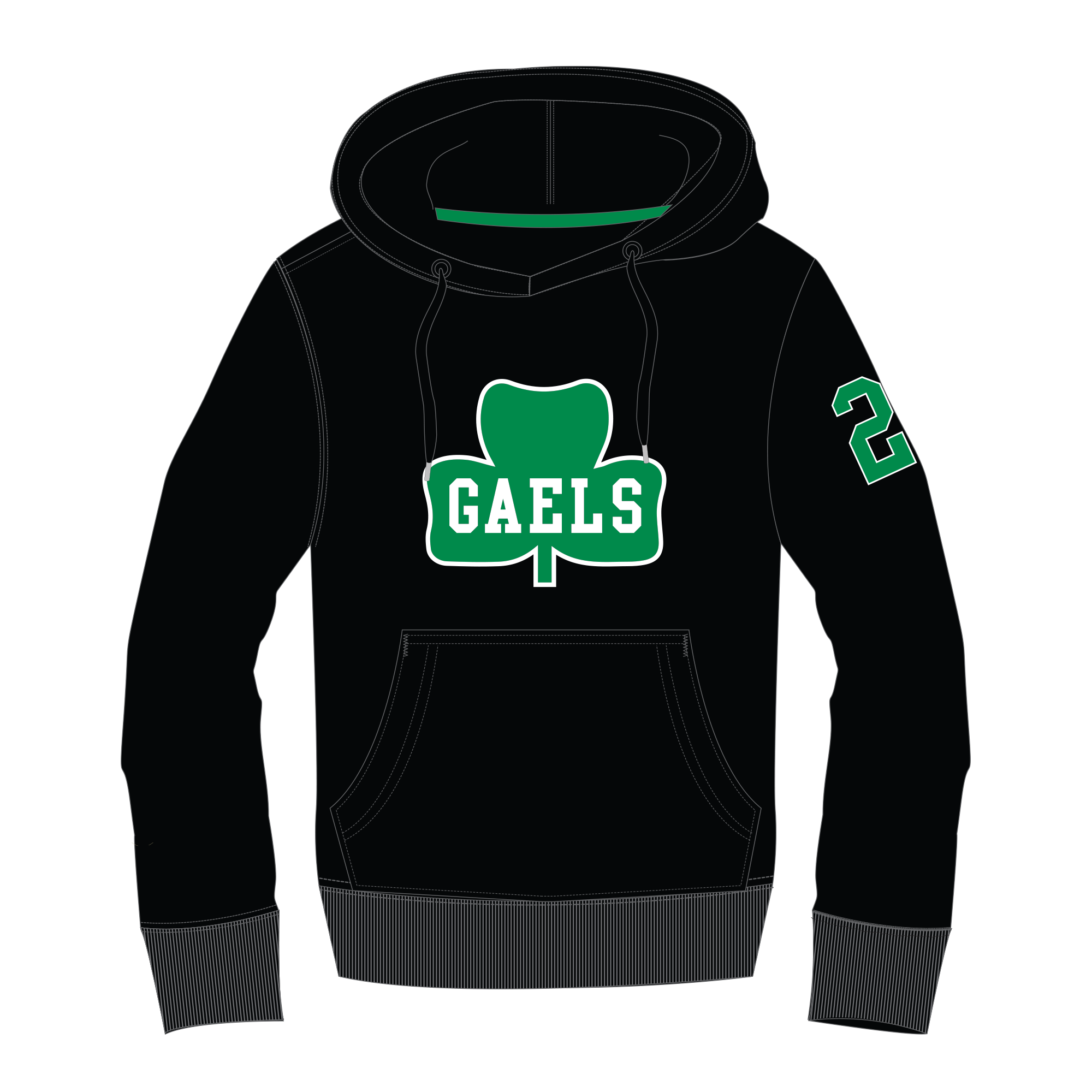 Green Gaels - UcFit Fleece Hoodie.