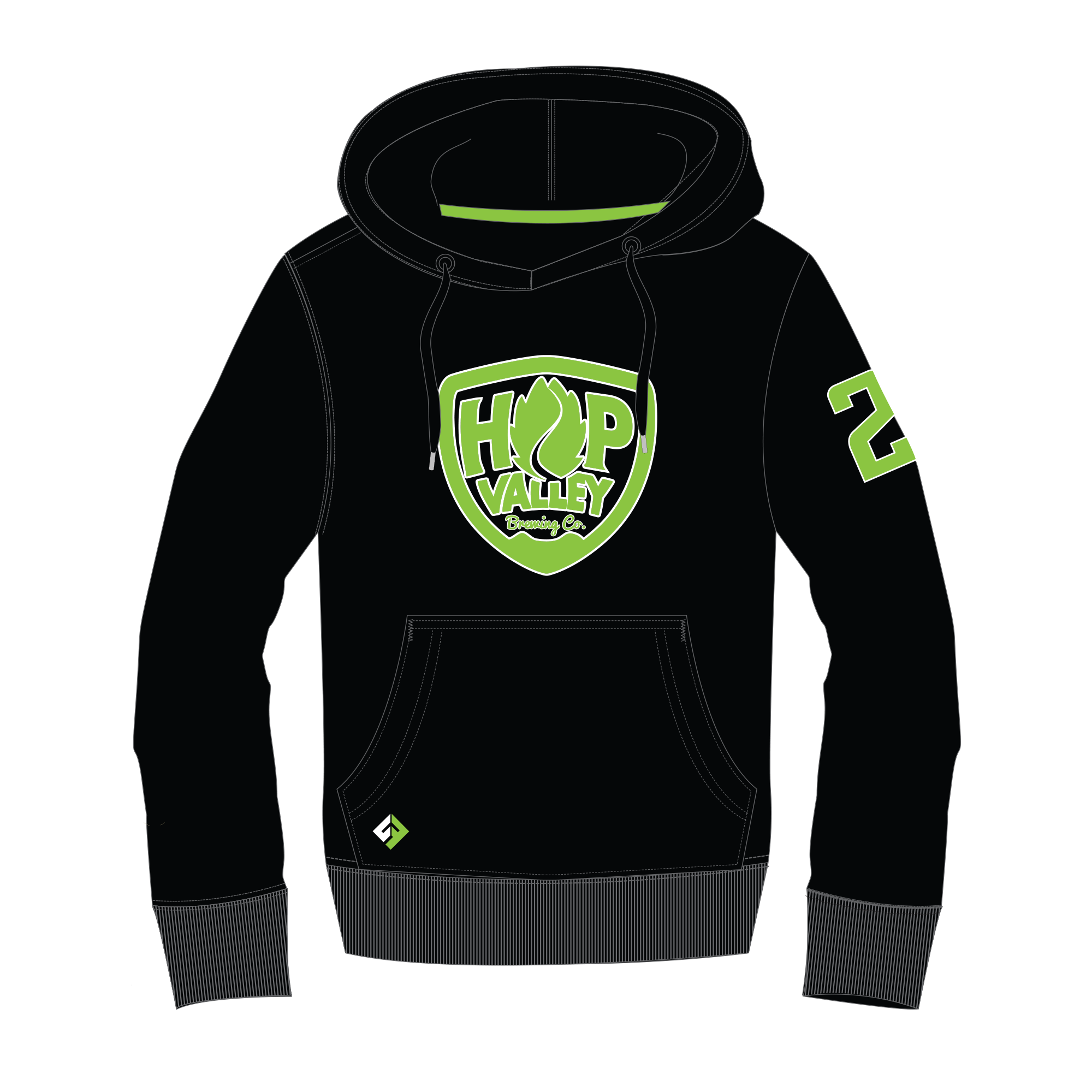 Hop Valley - UcFit French Terry Hoodie. | box lacrosse uniforms