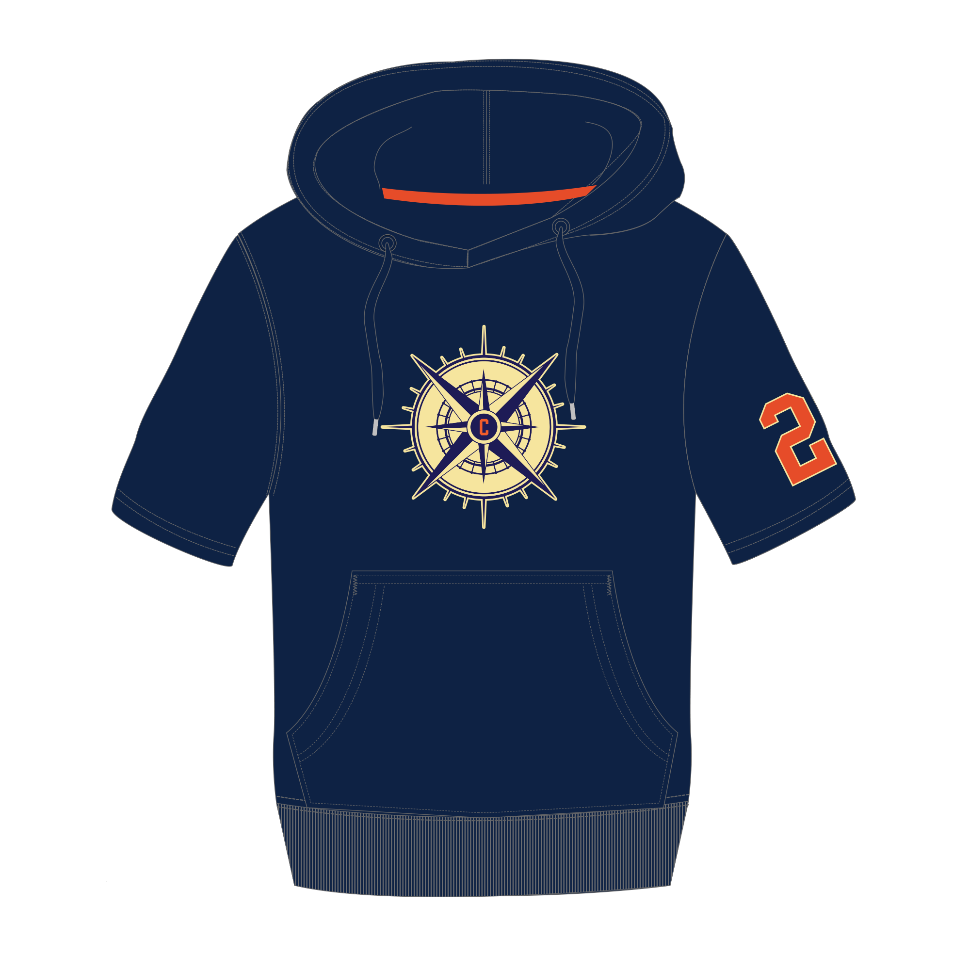 Cambridge UcFit Short Sleeve Hoodie French Terry Hoodie. box