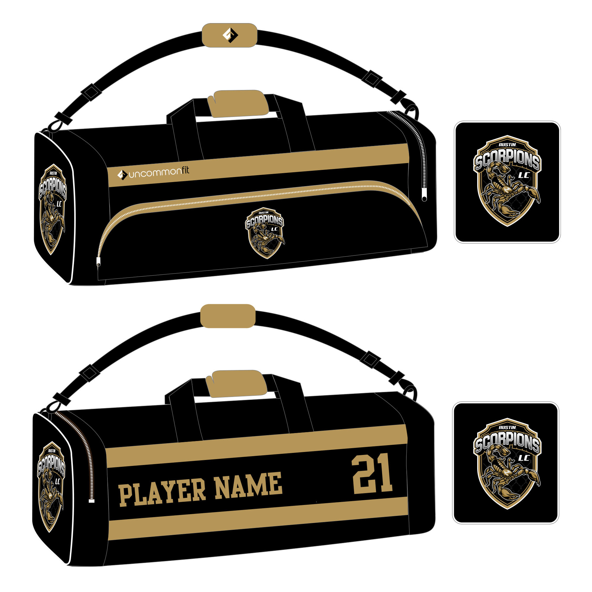 Austin Scorpions 'Traveler' Equipment Bag (holds 2 Sticks)