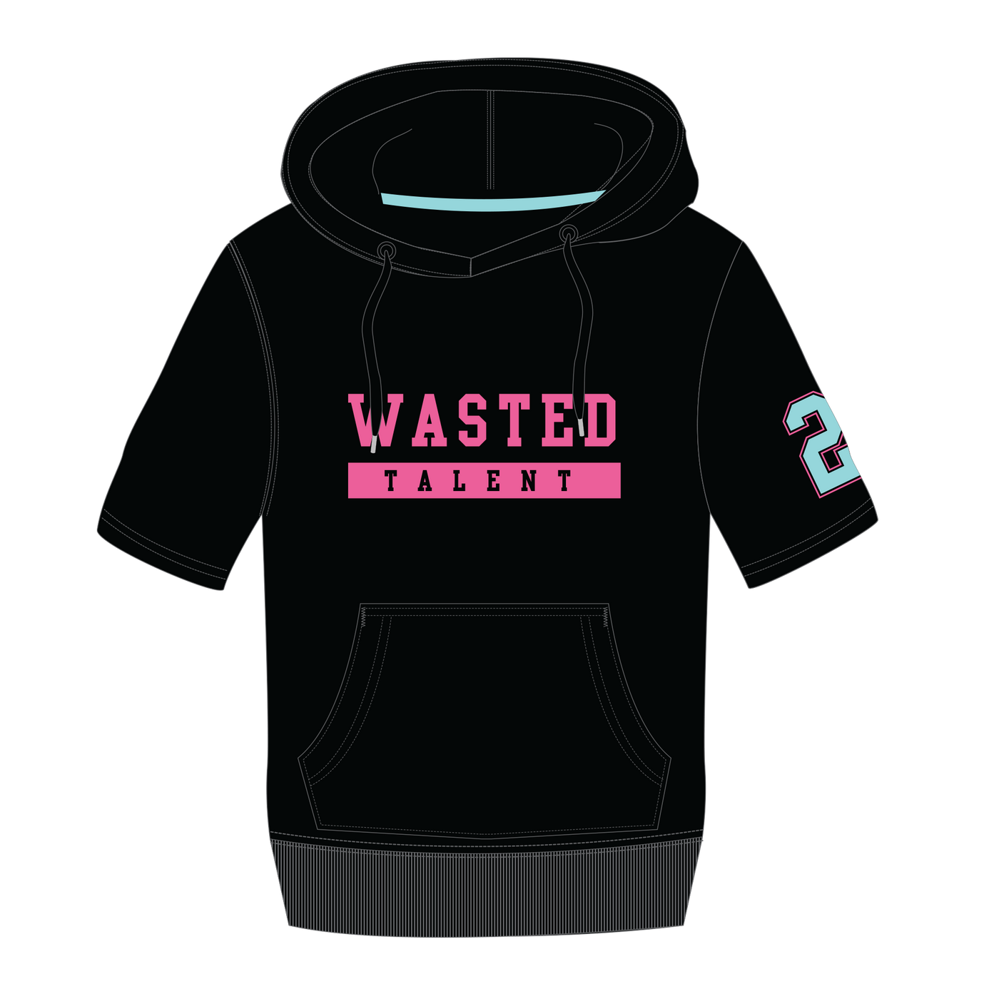 Wasted Talent- UcFit Short Sleeve Hoodie French Terry Hoodie.