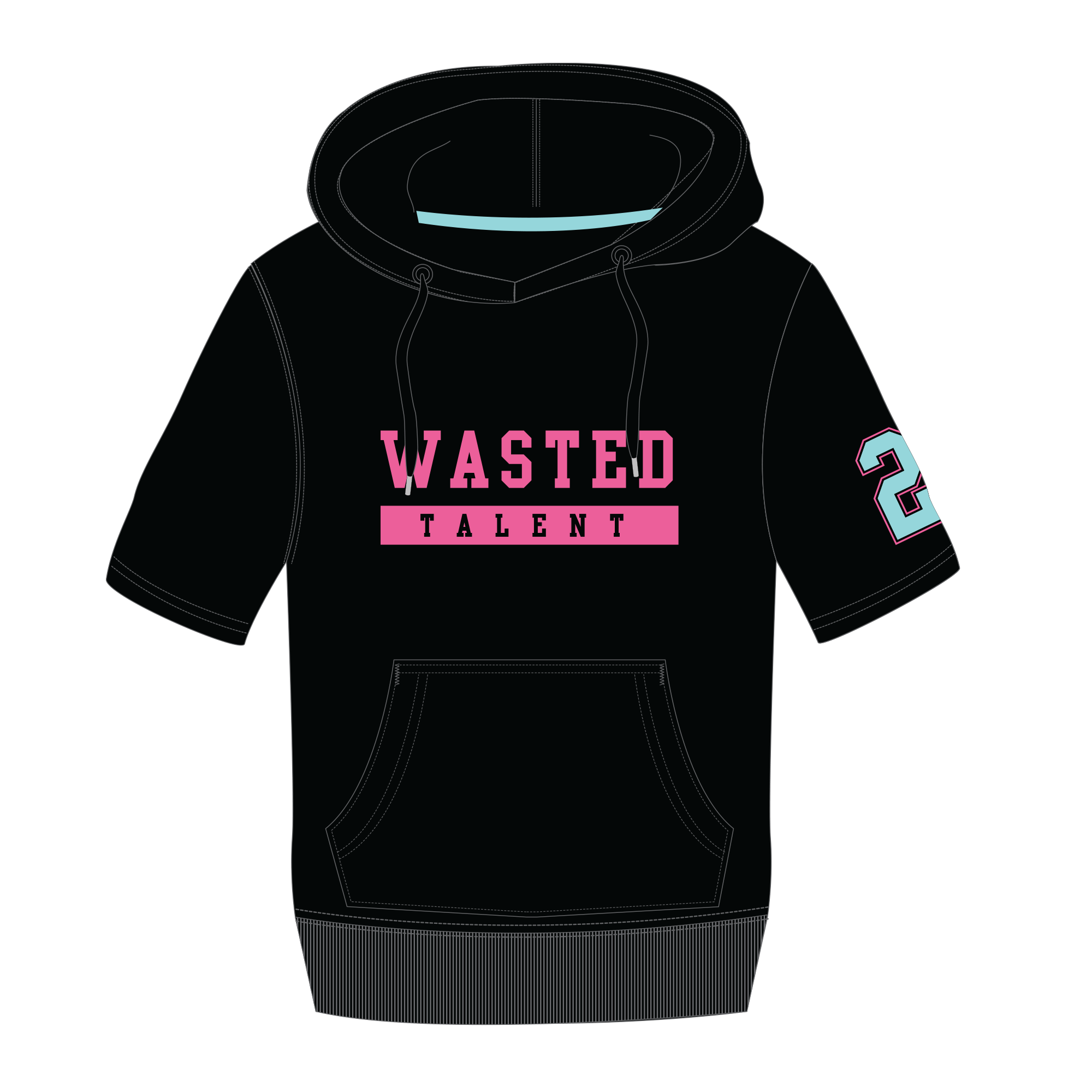 Wasted Talent- UcFit Short Sleeve Hoodie French Terry Hoodie.