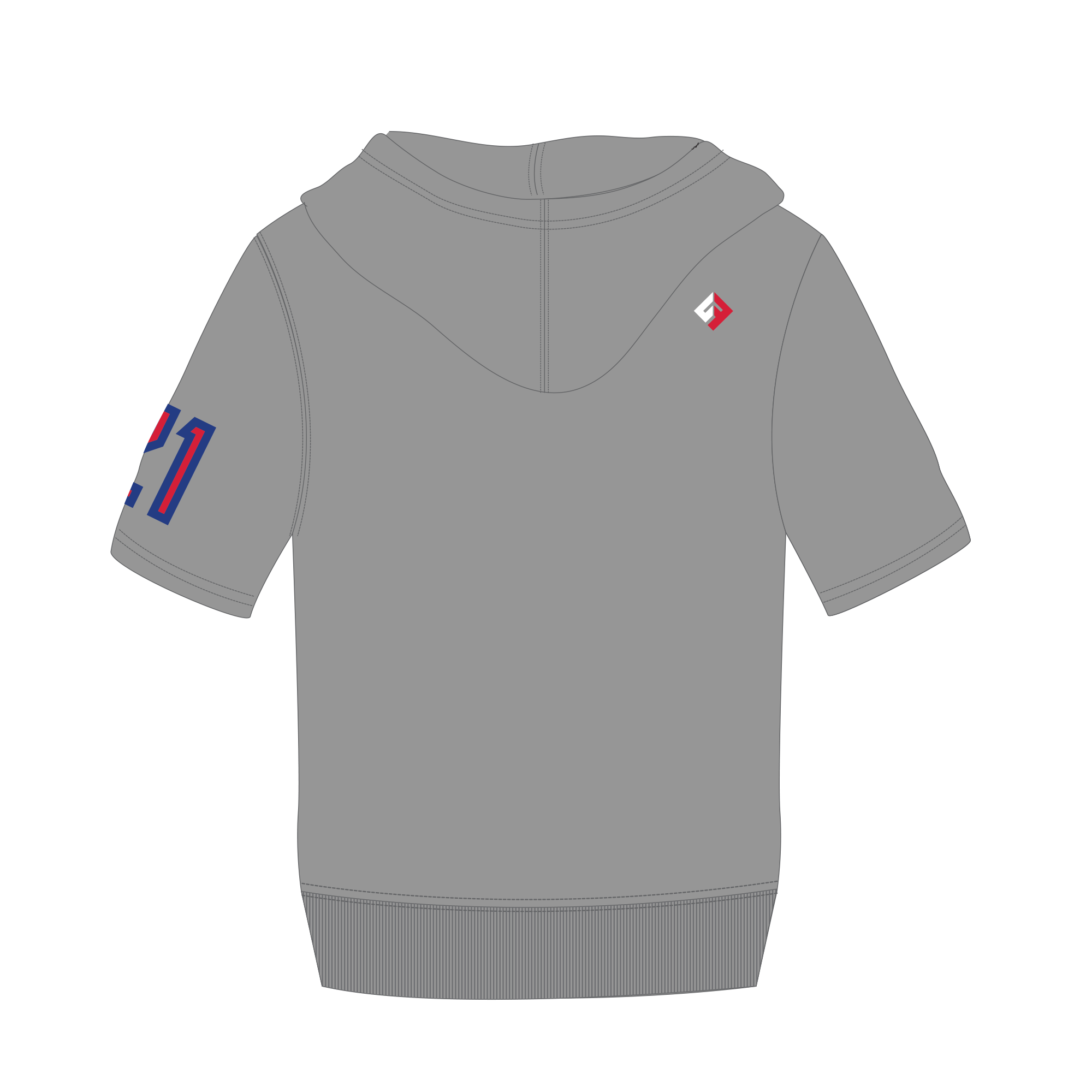 Whitby Warriors - UcFit Short Sleeve Hoodie French Terry Hoodie.