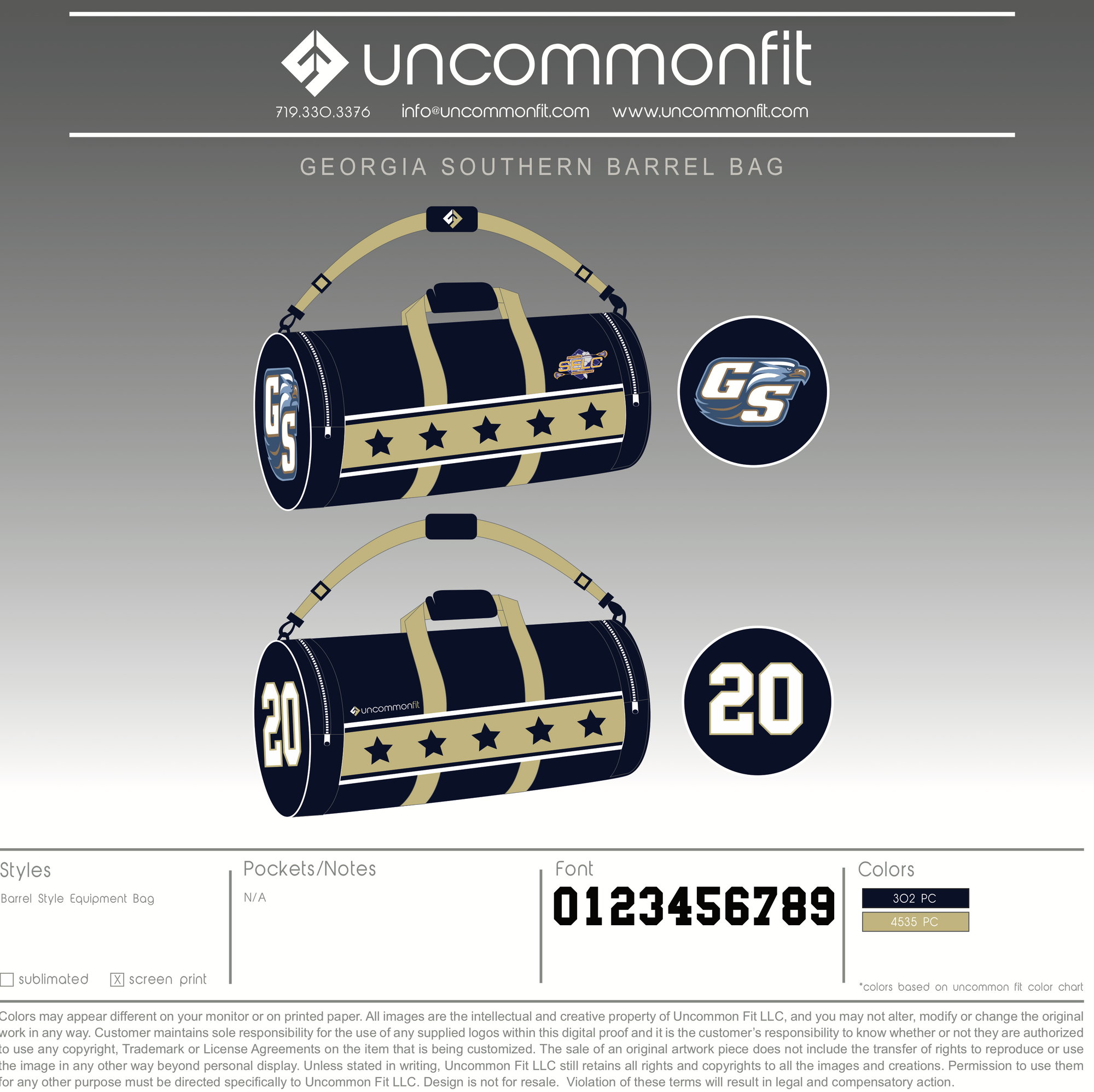 Georgia Southern Barrel Bag