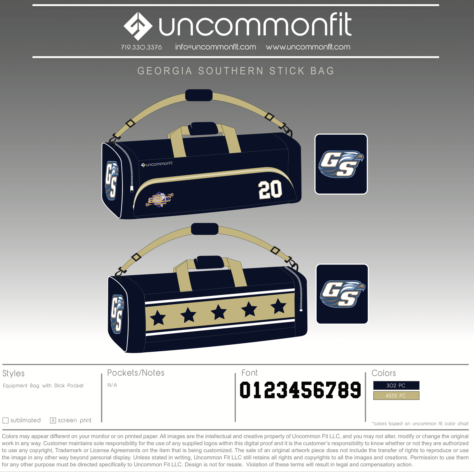 Georgia Southern Equipment Bag (holds 2 Sticks)