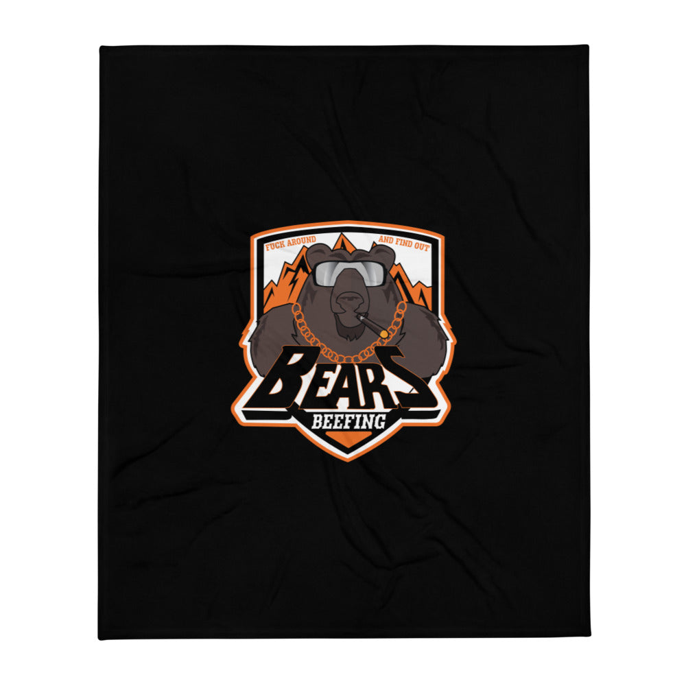 Beefing Bears Throw Blanket